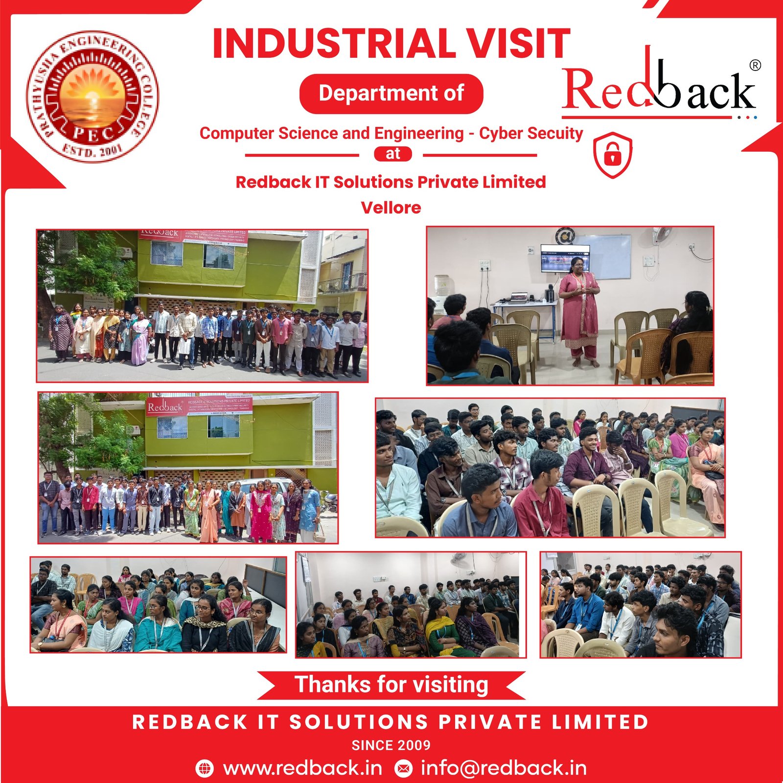 Prathyusha Engineering College Industrial Visit at Redback