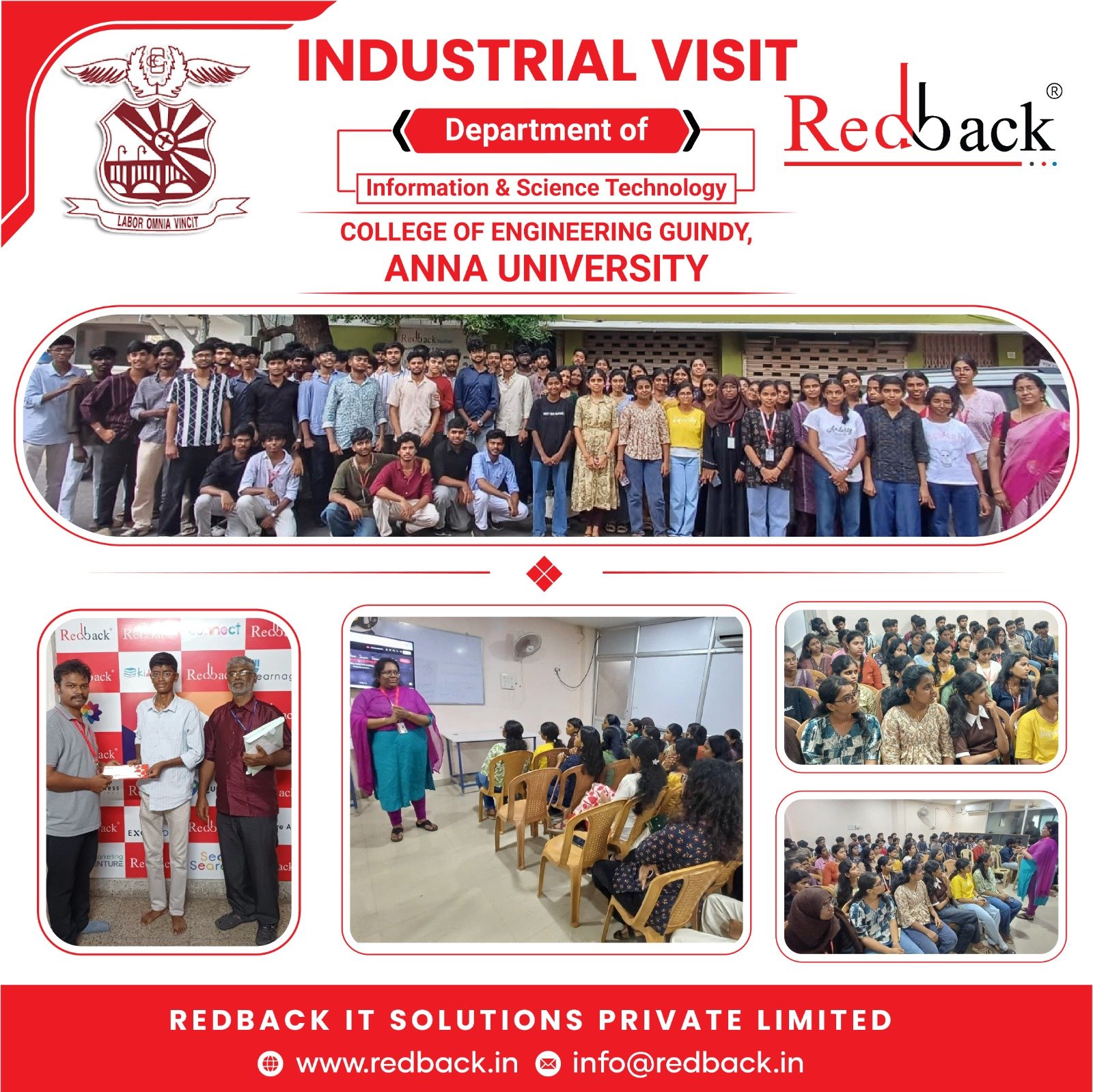 Anna University Industrial Visit at Redback